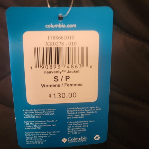Columbia Heavenly Black Omni Heat Jacket Insulated Water-Resistant, SIZE SMALL. - Picture 9 of 13